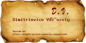 Dimitrievics Vászoly névjegykártya